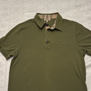 Burberry Olive Polo Shirt for Men XL